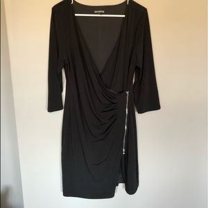 Express black dress with zipper detail, Size L